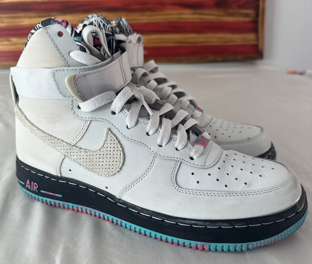 Nike Air Force 1 High Pure Platinum Multi Color Men’s Size 9 Rare!